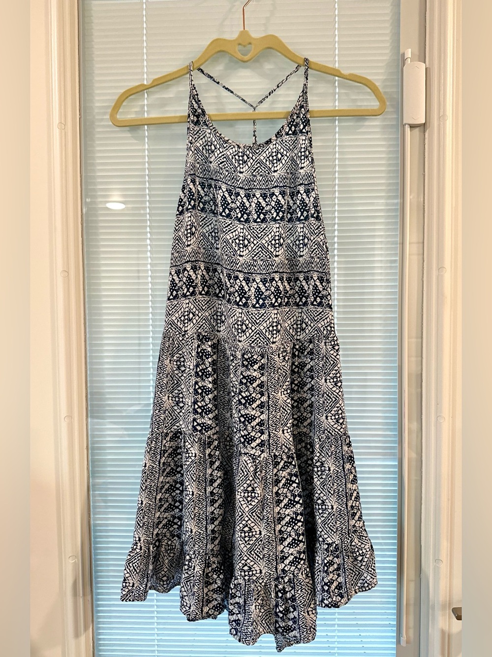 Navy and White Printed Sundress